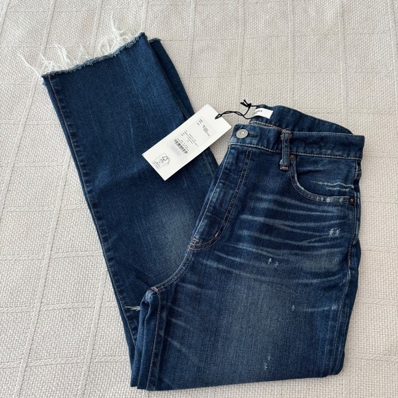 Moussy Denim - Women's 29 MOUSSY Vintage Rhode Cropped High Rise Flare Jeans Dark Blue NWT